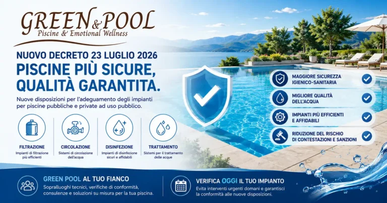Scopri di più sull'articolo Nuovo Decreto Piscine 2026: obblighi di adeguamento e sicurezza degli impianti